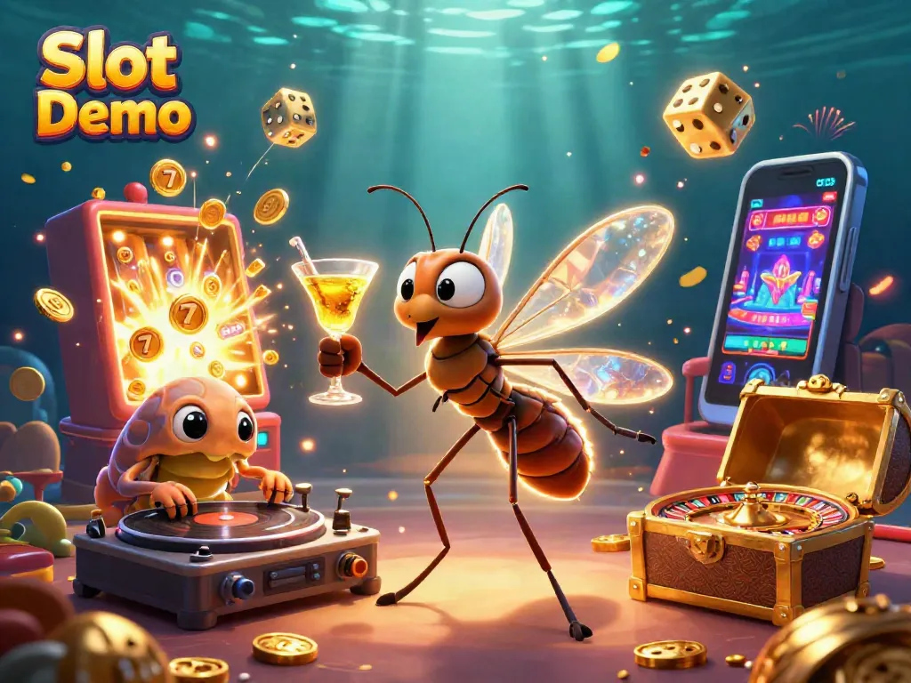 Experience exciting Slot Demo gameplay with vibrant casino symbols, characters, and a rich atmosphere.