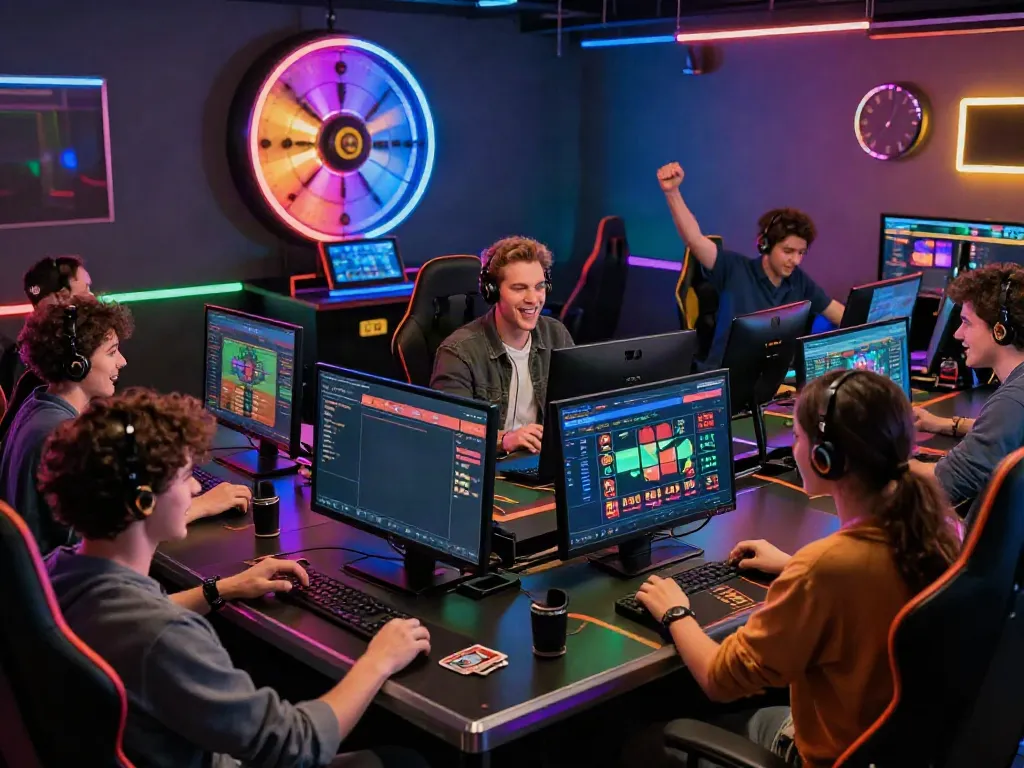 Diverse players enjoying live casino games on http://sin88-onl.com/ platform with vibrant lighting and excitement.
