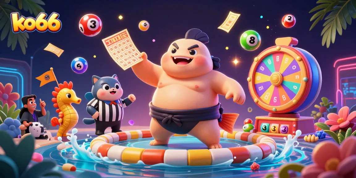 Engage in thrilling ko66 lottery action with festive characters in vibrant underwater scenery.