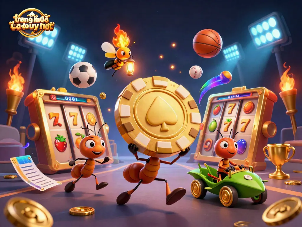 Engaging scene of ants executing a heist, showcasing trang nhà cái uy tín cập nhật mới nhất and gambling excitement.