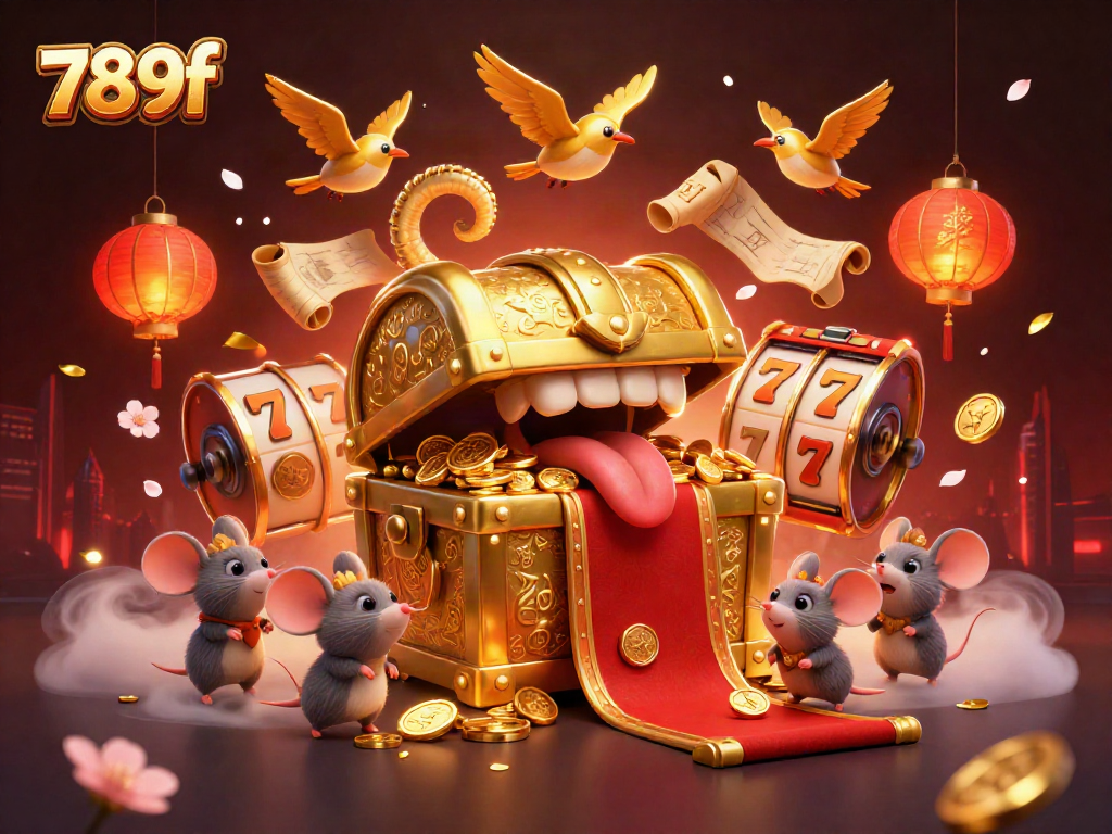 Play thrilling slots at 789f with a treasure chest luring adventurer mice for riches.