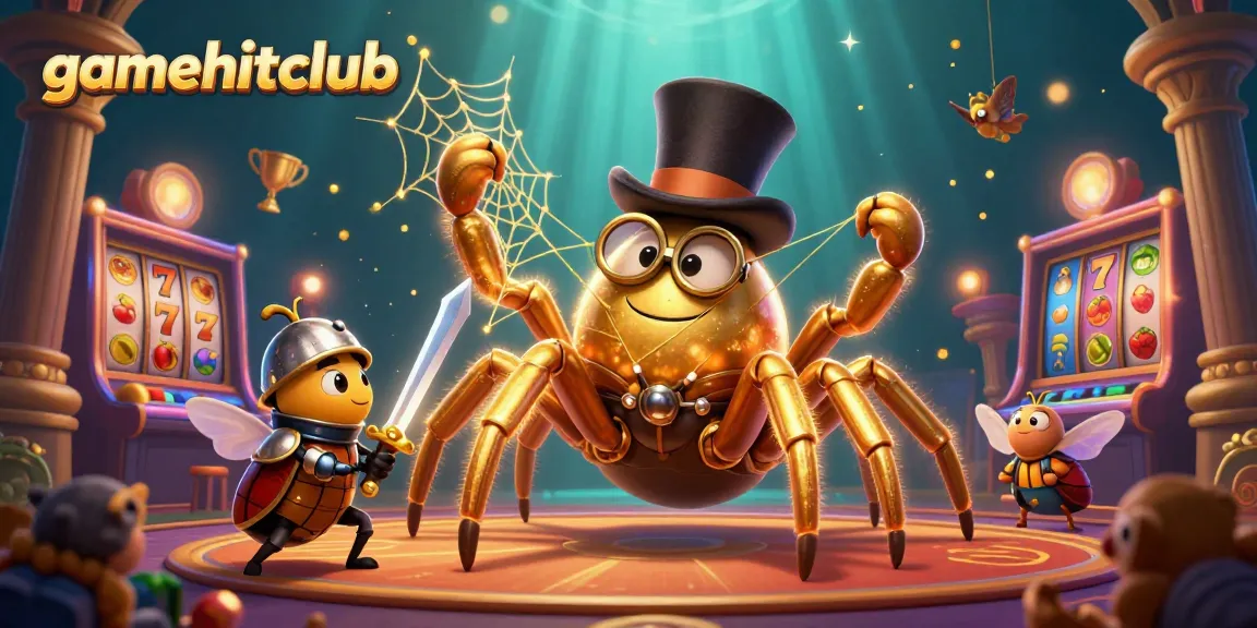 Spin the reels at gamehitclub with a vibrant 3D casino illustration featuring unique characters.